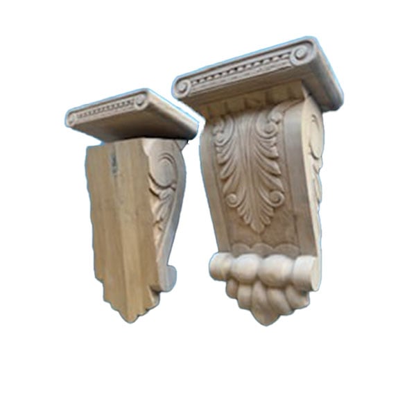 Pair of #5L Corbels with Top Blocks, keys fitted #5L TB175D2